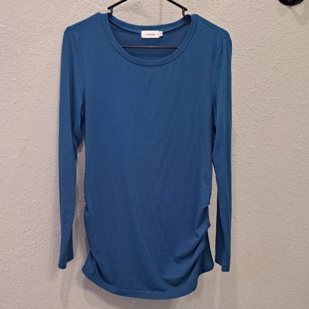 Teal Long Sleeved Maternity Top - Size S